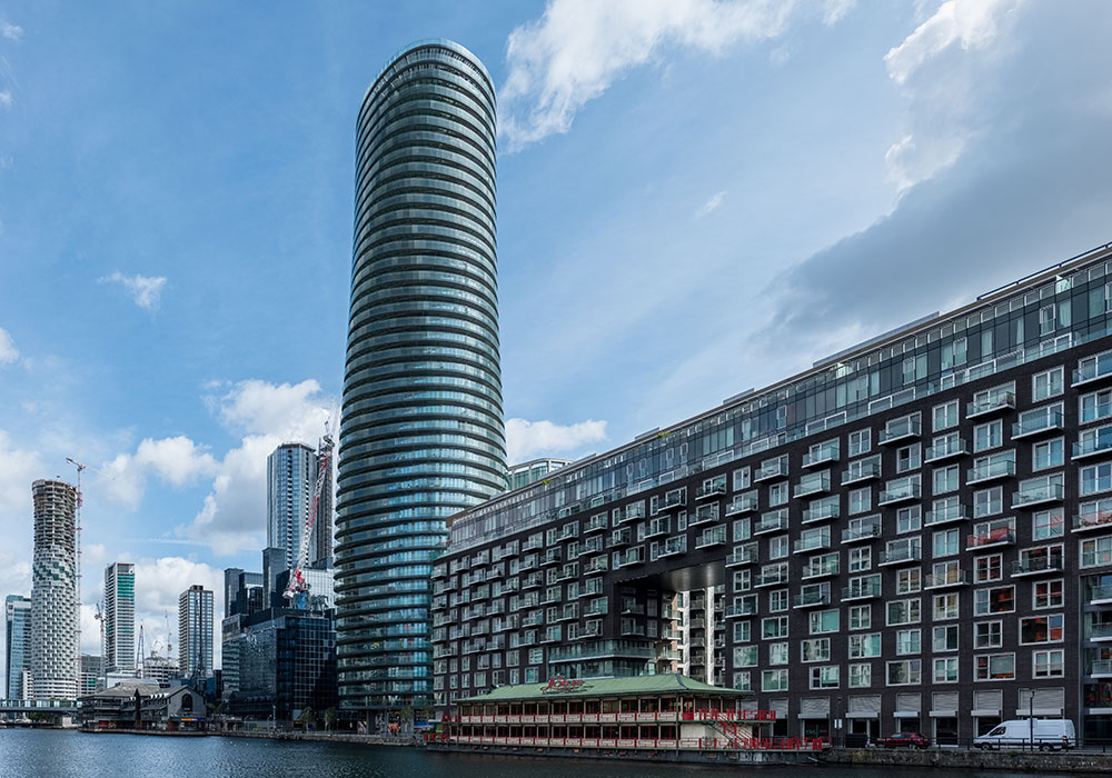 Arena Tower represents the second phase of works. All apartment floors feature expansive, cantilevered balconies that are elliptical in plan; the balconies’ axial rotation on the tower plan produces the building’s undulating form. The glazed outer rings shift at each level by minute degrees, providing solar shading for private balconies and terraces and, in turn, creating a distinctive visual twist. We provided all mechanical and electrical detailed design for the shell and core works from RIBA Stage 4 through to completion. We created an IES model of the building to calculate heating and cooling loads using the CIBSE steady state method.