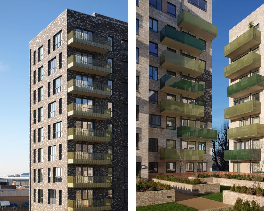 Phase 3.1 is a four-building development containing 124 mixed-tenure apartments adjacent to South Acton overground station. The buildings are arranged around a south facing communal garden overlooking the existing retained allotments.